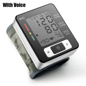 Wrist Blood Pressure Machine With Adjustable Wrist Cuff & 90 Reading Memory For Home & Clinical & H (Option: With Voice)