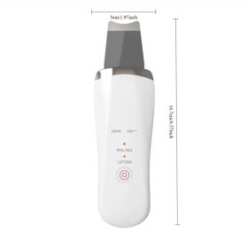 Electric Ultrasonic Skin Scrubber Face Spatula Home Ultrasonic Skin Scrubber Facial Cleaner Handheld Mini Derma Galvanica Tightening Face Scrubber Mac (Option: Wihie)
