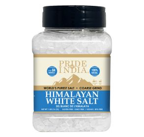 Himalayan White Salt by Pride Of India - 1lb - Rarest & Enriched W/84+ Natural Minerals- Low Sodium- Mineral Rich Nutrition and Enhanced Taste- Health (Texture: Coarse Grind, size: 1 Lbs)