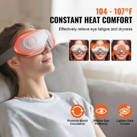Eye Massager with Heat & Remote, Heated Eye Massage Mask with 5 Modes and Bluetooth Music, 180° Foldable Eye Care Massager for Eye Strain, Dry Eyes (Control Type: Remote Control, Color: White)